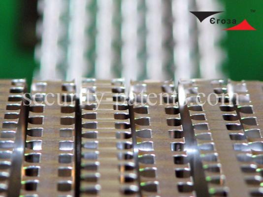 Technology and stamp for the production of Egoza barbed tape